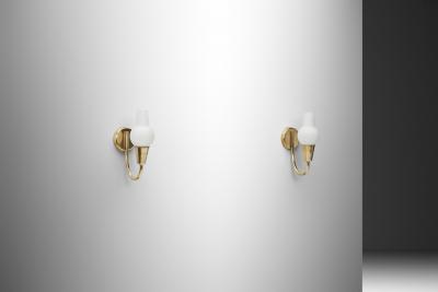 Bent Karlby Pair of Brass Wall Lamps by Bent Karlby Attr for Lyfa Denmark Mid 20th C