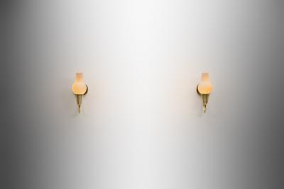 Bent Karlby Pair of Brass Wall Lamps by Bent Karlby Attr for Lyfa Denmark Mid 20th C