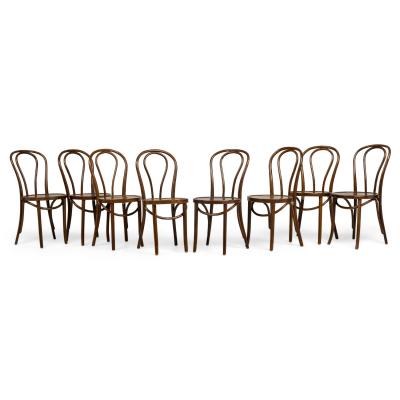 Bentwood Hairpin Scroll Caf Walnut Side Chairs