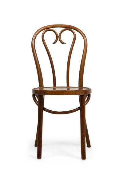 Bentwood Hairpin Scroll Caf Walnut Side Chairs