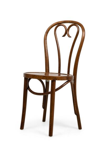 Bentwood Hairpin Scroll Caf Walnut Side Chairs