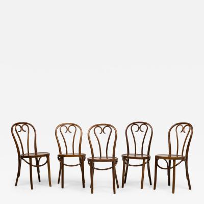 Bentwood Hairpin Scroll Caf Walnut Side Chairs
