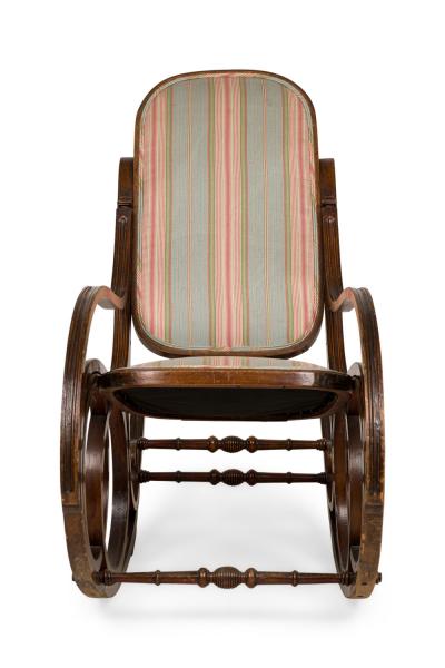 Bentwood Striped Rocking Chair
