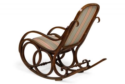 Bentwood Striped Rocking Chair