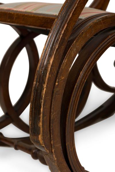 Bentwood Striped Rocking Chair