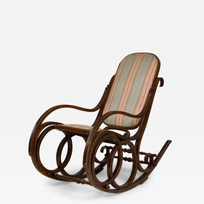 Bentwood Striped Rocking Chair