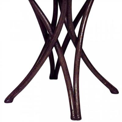 Bentwood Walnut and White Marble Caf Table
