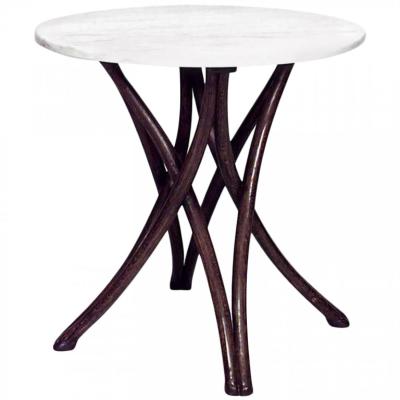 Bentwood Walnut and White Marble Caf Table