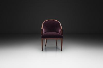 Berg re Style Chair with Purple Upholstery France 1920s