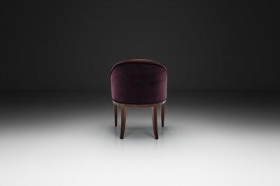 Berg re Style Chair with Purple Upholstery France 1920s