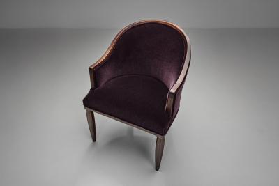 Berg re Style Chair with Purple Upholstery France 1920s
