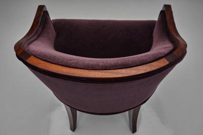 Berg re Style Chair with Purple Upholstery France 1920s
