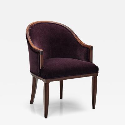 Berg re Style Chair with Purple Upholstery France 1920s