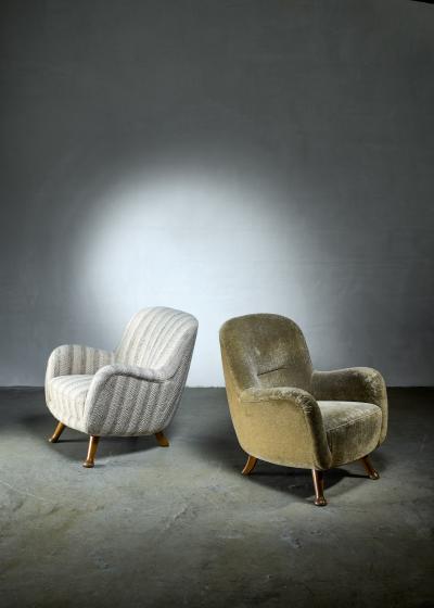 Berga M bler Berga pair of lounge chairs Sweden 1940s