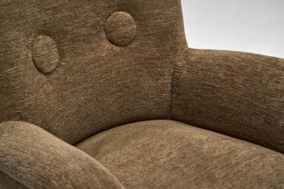 Berga M bler Upholstered Scandinavian Oak Armchair by Berga M bler Sweden 1940s