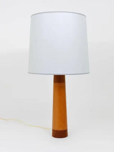 Bergboms Sweden Teak Leather Mid Century Table or Side Lamp 1960s