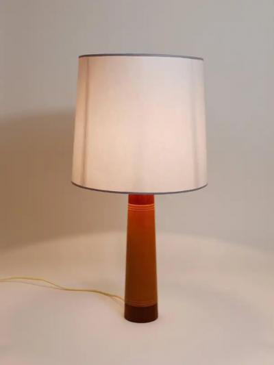 Bergboms Sweden Teak Leather Mid Century Table or Side Lamp 1960s