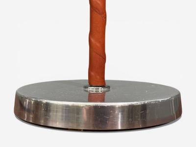 Bergboms Table Lamps Leather Nickel Plated Sweden 1960s