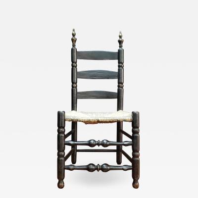 Bergen County 18th Century Boldly Turned and Painted Side Chair