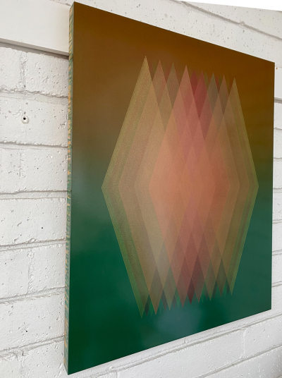 Bernadette Jiyong Frank Prism Copper Orange Green Abstract painting 2023