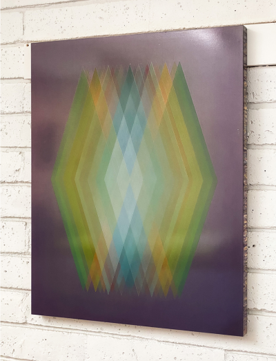 Bernadette Jiyong Frank Prism Cyan Orange Green Abstract painting 2023