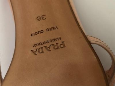 Bernadette Prada Prada Leather Pink and Red Berry Vintage Sandals