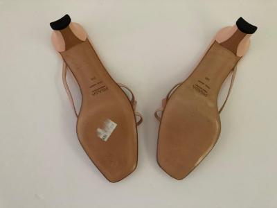 Bernadette Prada Prada Leather Pink and Red Berry Vintage Sandals