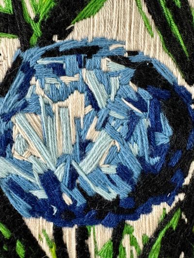 Bernard Buffet After Bernard Buffet 1971 Blue Hydrangeas Wool Tapestry Framed Wall Art