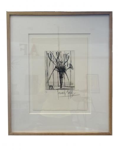 Bernard Buffet Bernard Buffet Etching Still Life With Flowers in Vase