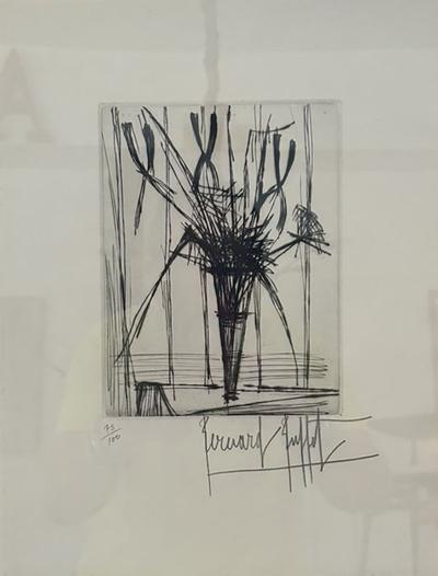 Bernard Buffet Bernard Buffet Etching Still Life With Flowers in Vase