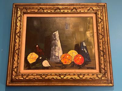 Bernard Buffet CUBIST STILL LIFE OF FRUIT VASES IN THE MANNER OF BERNARD BUFFET