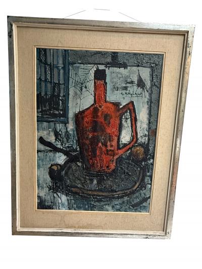 Bernard Buffet MID CENTURY ABSTRACT STILL LIFE IN THE MANNER OF BERNARD BUFFET