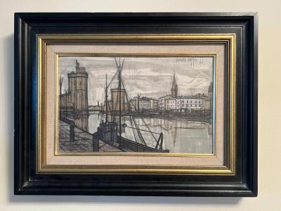 Bernard Buffet MID CENTURY BERNARD BUFFET LE PORT DE LA ROCHELLE PRINT ON CANVAS
