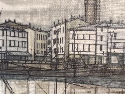 Bernard Buffet MID CENTURY BERNARD BUFFET LE PORT DE LA ROCHELLE PRINT ON CANVAS