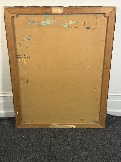 Bernard Buffet MID CENTURY FRENCH NOTRE DAME ON THE SEINE PAINTING STYLE OF BERNARD BUFFET