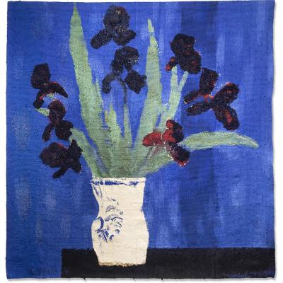 Bernard Cathelin Les Iris au fond bleu