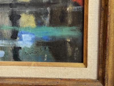 Bernard Lamotte New York City Rainy Night Street Scene in Moody Blue