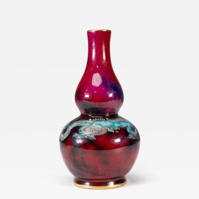 Bernard Moore Bernard Moore A Red Flambe Vase Decorated with a Dragon in the Japanese Style