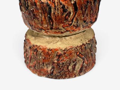 Bernard Rooke Brutalist Table Lamps Beige Textured Ceramic England 1970s