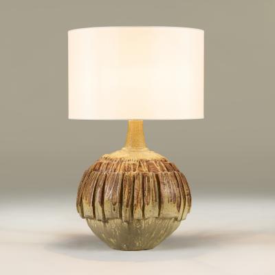 Bernard Rooke Large mid century sculptural studio ceramic art table lamp by Bernard Rooke