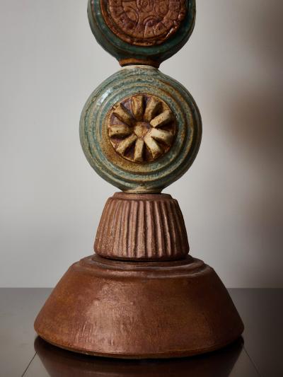 Bernard Rooke Monumental Brutalist Ceramic Table Lamp by Bernard Rooke England 1970s