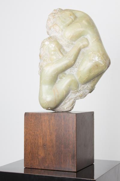 Bernard Simon Etched Marble Lovers Embrace by Bernard Simon