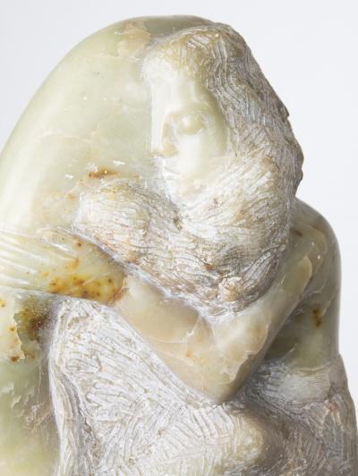 Bernard Simon Etched Marble Lovers Embrace by Bernard Simon