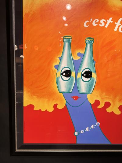 Bernard Villemot Framed Perrier Poster by Bernard Villemot