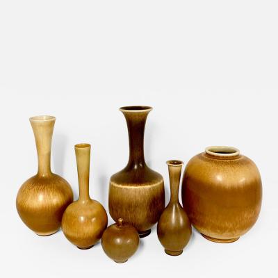 Berndt Friberg Set of 6 Vases by Berndt Friberg for Gustavsberg Sweden