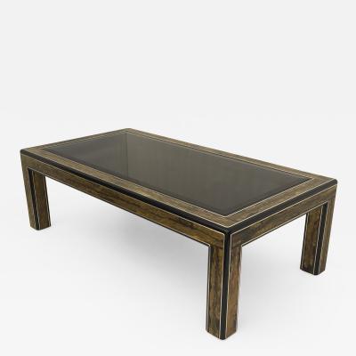 Bernhard E Rohne Acid Etched Brass Coffee Table by Bernhard Rohne for Mastercraft