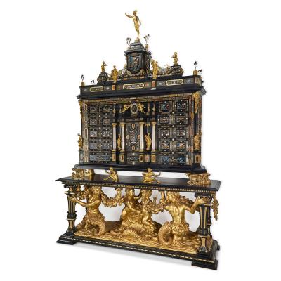 Bernhard Ludwig Monumental Pietre Dure Cabinet on Stand by Bernhard Ludwig