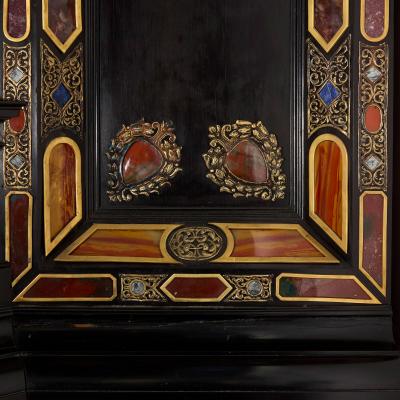 Bernhard Ludwig Monumental Pietre Dure Cabinet on Stand by Bernhard Ludwig