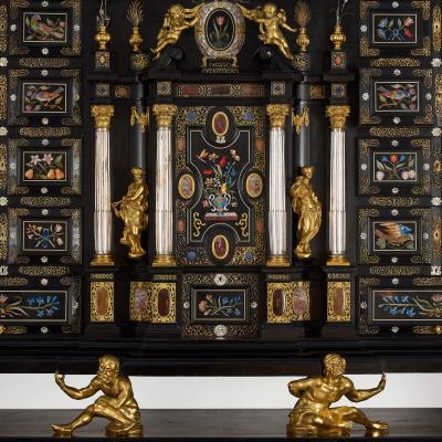 Bernhard Ludwig Monumental Pietre Dure Cabinet on Stand by Bernhard Ludwig