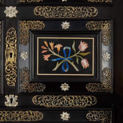 Bernhard Ludwig Monumental Pietre Dure Cabinet on Stand by Bernhard Ludwig